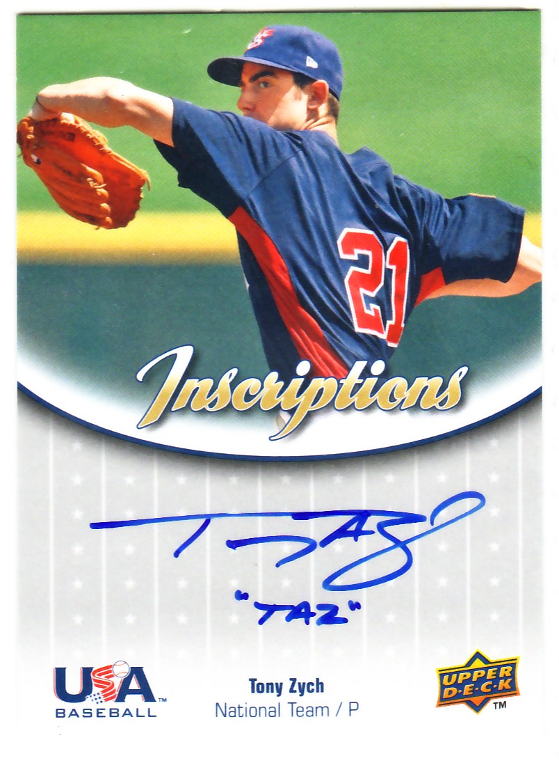 2009-10 USA Baseball National Team Inscriptions Autographs #TZ Tony Zych