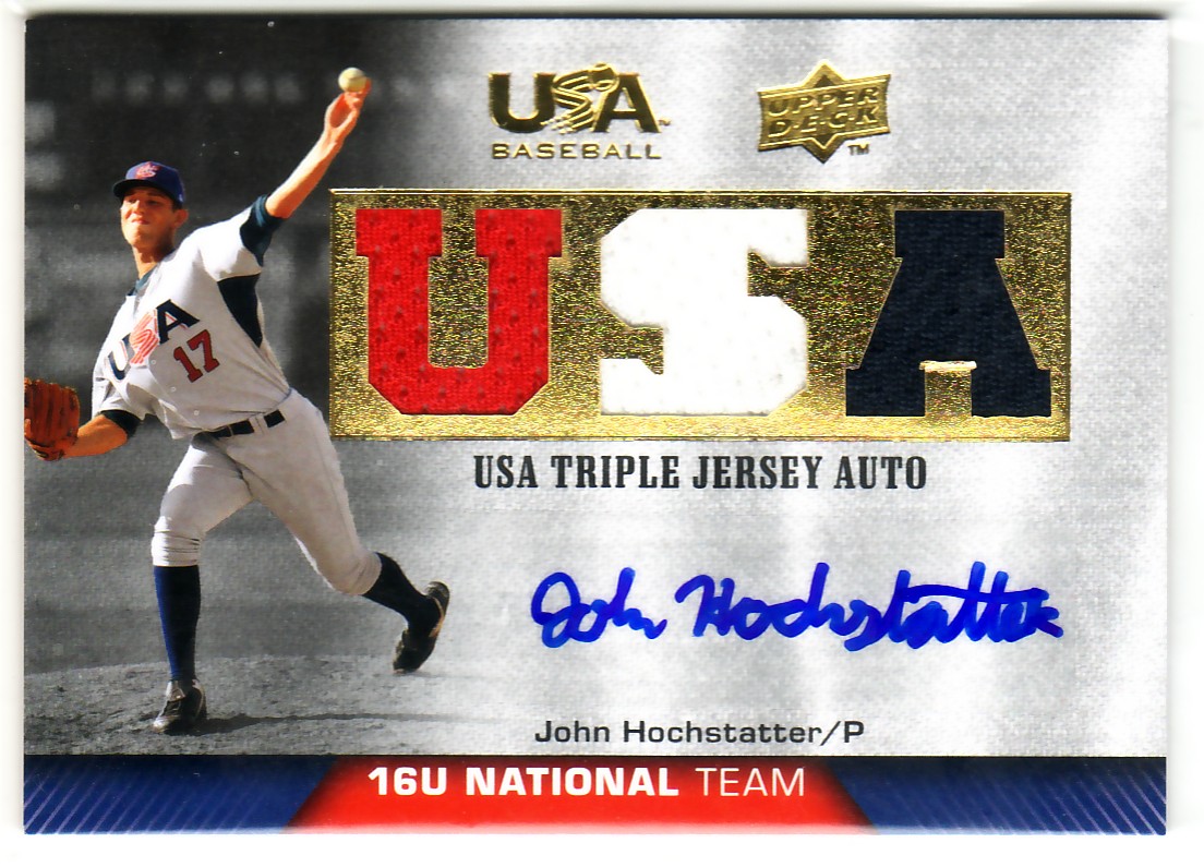 2009-10 USA Baseball 16U National Team Jersey Autographs #JH John Hochstatter
