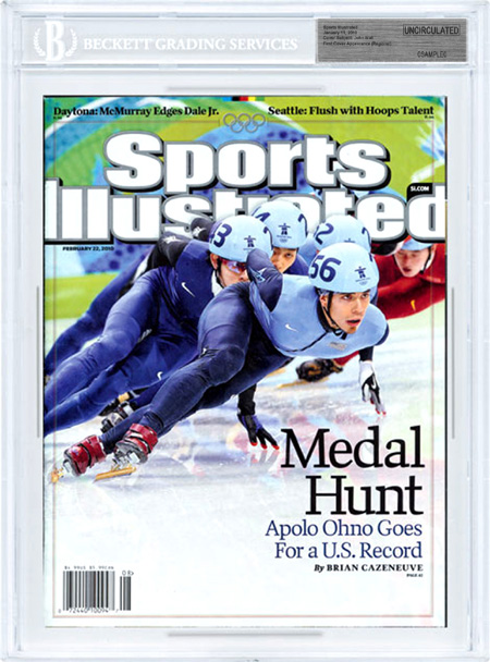 SPORTS ILLUSTRATED BGS SI Uncirculated APOLO OHNO OLYMPICS 2/22/2010