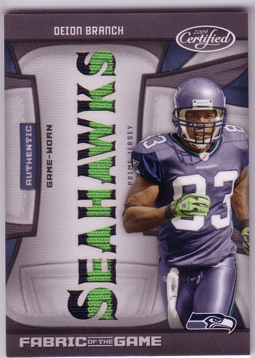 2009 Certified Fabric of the Game Team Die Cut Prime #40 Deion Branch/10
