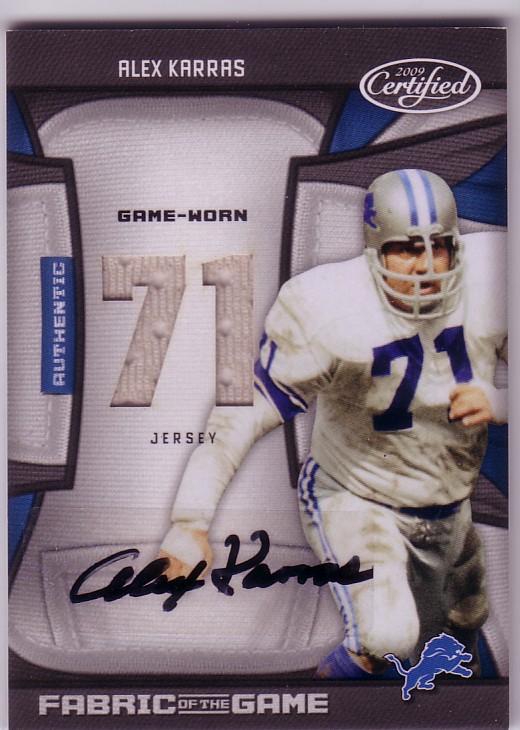 2009 Certified Fabric of the Game Jersey Number Autographs #6 Alex Karras/25