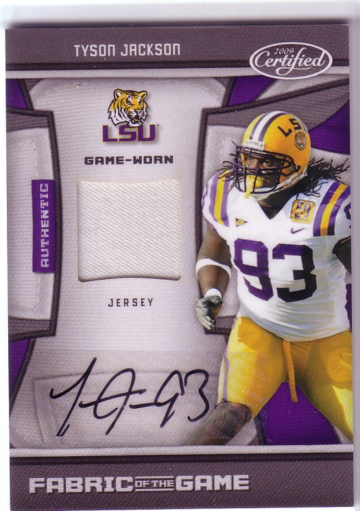 2009 Certified Fabric of the Game College Autographs #2 Tyson Jackson