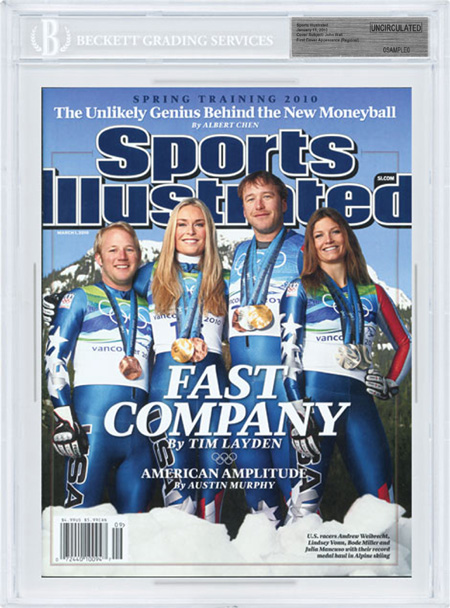 SPORTS ILLUSTRATED BGS Uncirculated LINDSEY VONN BODE MILLER 03/01/10