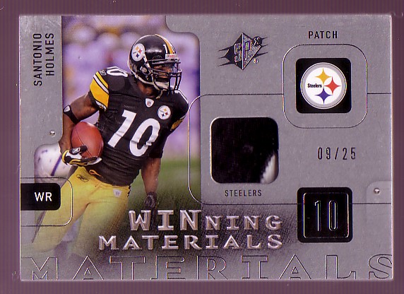 2009 SPx Winning Materials Patch Platinum #WSH Santonio Holmes