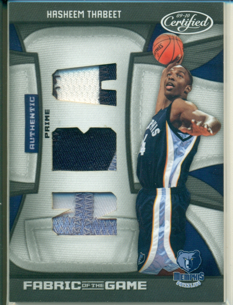 2009-10 Certified Fabric of the Game NBA Die Cuts Prime #172 Hasheem Thabeet/25