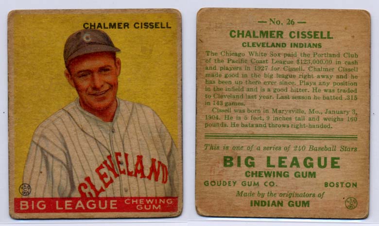 1933 Goudey #26 Bill Cissell RC