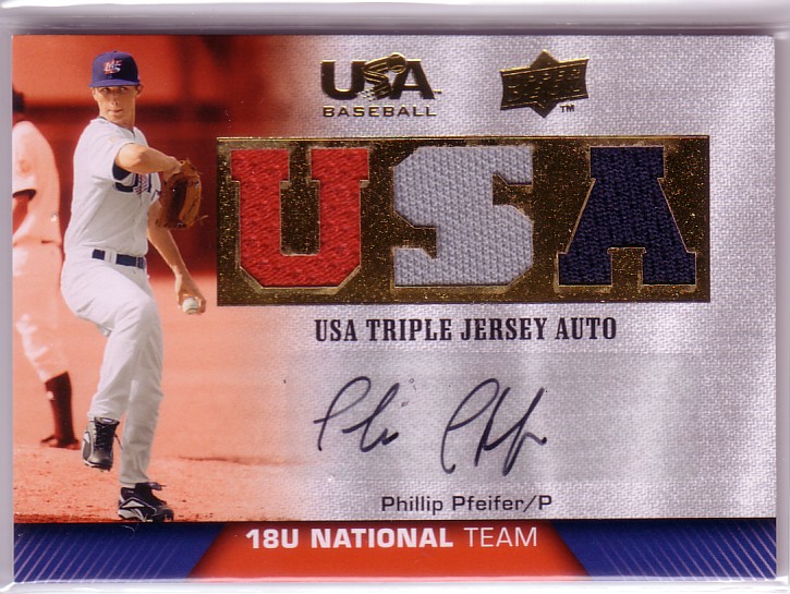 2009-10 USA Baseball 18U National Team Jersey Autographs #PP Phillip Pfeifer/39