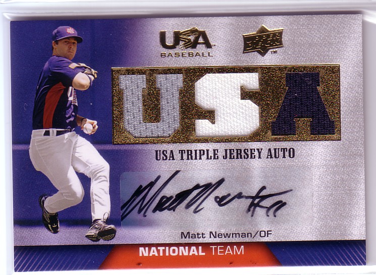 2009-10 USA Baseball National Team Jersey Autographs Blue #MN Matt Newman
