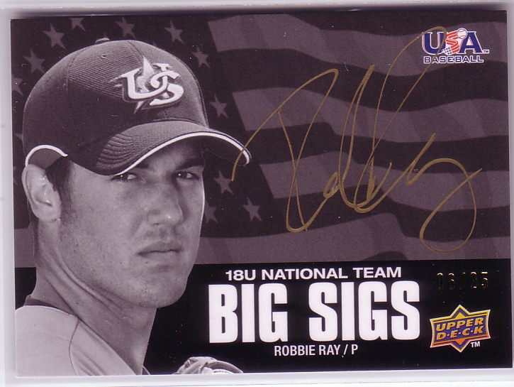2009-10 USA Baseball 18U National Team Big Sigs Gold #RR Robbie Ray