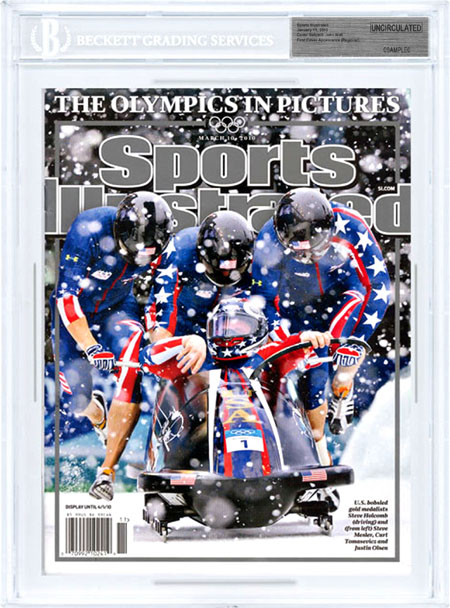 SPORTS ILLUSTRATED BGS SI Uncirculated STEVE HOLCOMB Bobsled OLYMPICS 3/10/2010