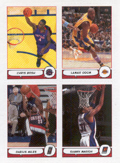 2004-05 Bazooka 4-on-1 Stickers #24 Chris Bosh/Lamar Odom/Darius Miles/Shawn Marion