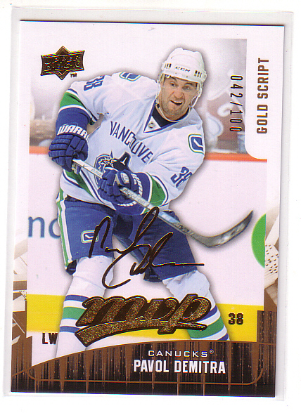 2009-10 Upper Deck MVP Gold Script #13 Pavol Demitra