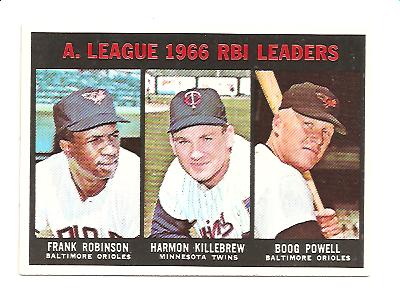 1967 Topps #241 AL RBI Leaders/Frank Robinson/Harmon Killebrew/Boog Powell