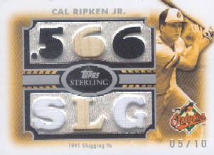 2008 Topps Sterling Career Stats Relics Six #6CS55 Cal Ripken