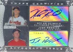 2009 Bowman Sterling Dual Autographs #NRJR Nolan Reimold/Josh Reddick