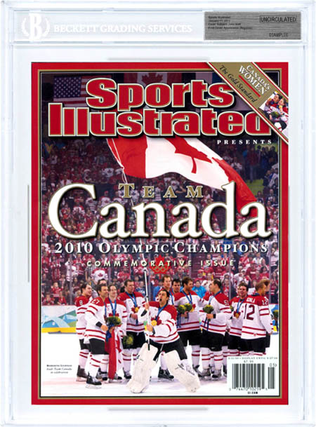 SPORTS ILLUSTRATED Commemorative BGS Uncirculated CANADA HOCKEY OLYPMIC CHAMPS