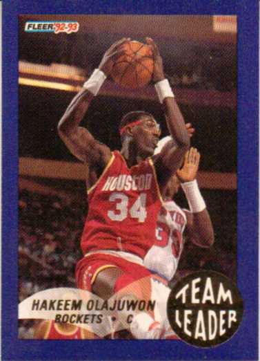 1992-93 Fleer Team Leaders #10 Hakeem Olajuwon