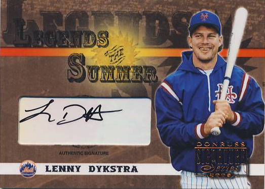 2003 Donruss Signature Legends of Summer Autographs #27 Lenny Dykstra