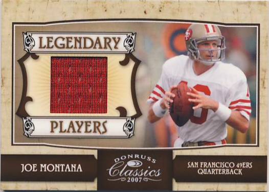 2007 Donruss Classics Legendary Players Jerseys #27 Joe Montana