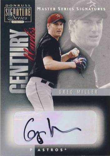 2001 Donruss Signature Century Marks Masters Series #32 Greg Miller