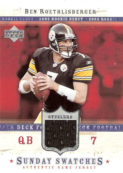 2005 Upper Deck Rookie Debut Sunday Swatches #SUBR Ben Roethlisberger