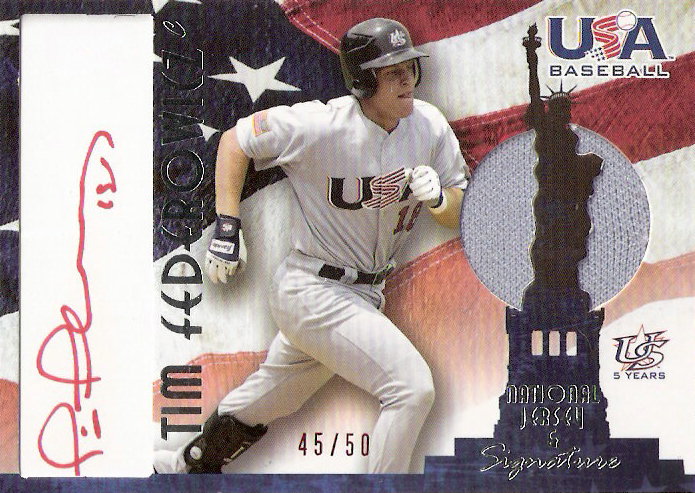 2006-07 USA Baseball Signatures Jersey Red #12 Tim Federowicz