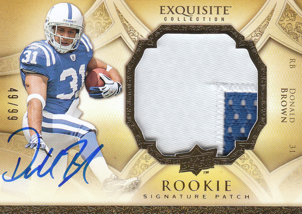 2009 Exquisite Collection #188 Donald Brown JSY AU RC