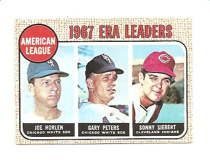 1968 Topps #8 AL ERA Leaders/Joel Horlen/Gary Peters/Sonny Siebert