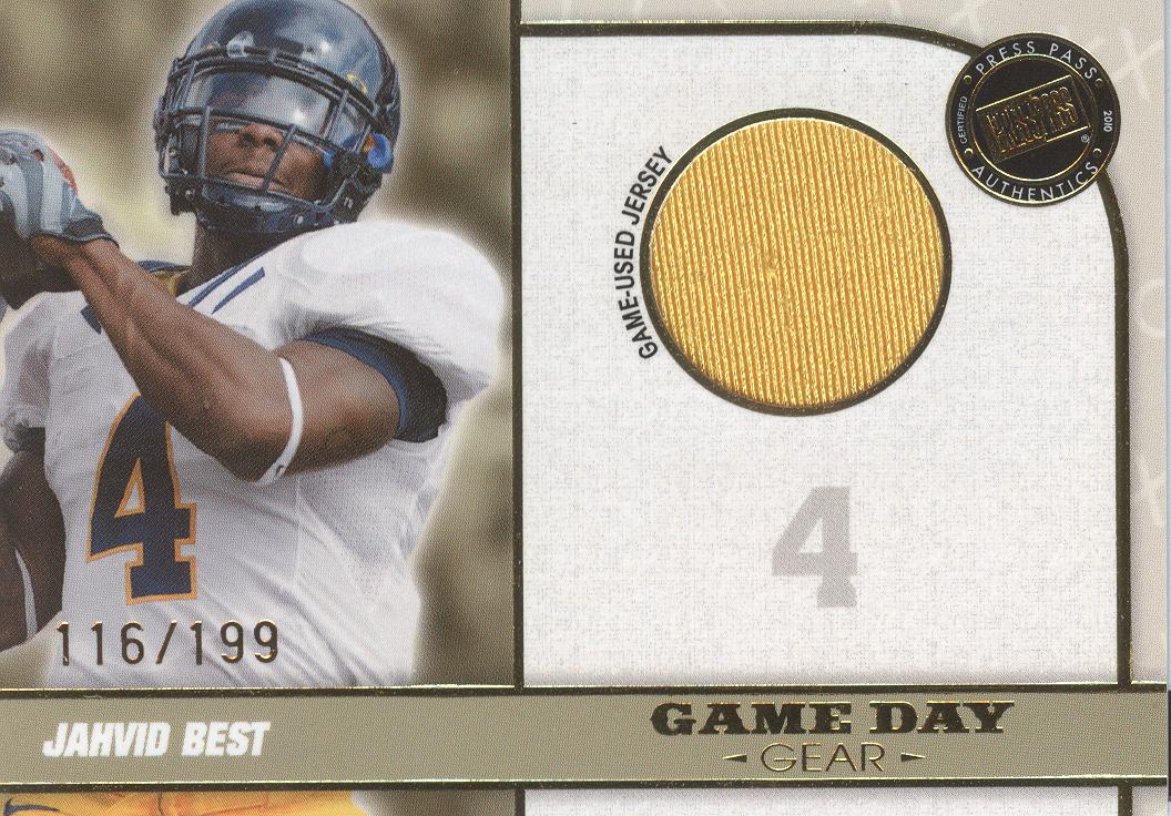 2010 Press Pass PE Game Day Gear Jerseys Gold #GDGJB Jahvid Best