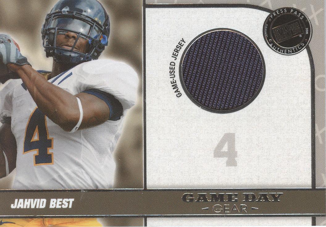 2010 Press Pass PE Game Day Gear Jerseys Silver #GDGJB Jahvid Best