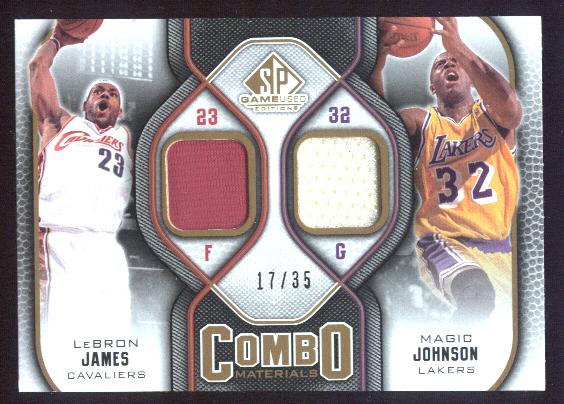 2009-10 SP Game Used Combo Materials 35 #CMLM Magic Johnson/LeBron James