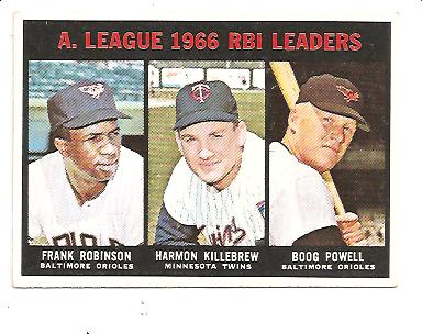 1967 Topps #241 AL RBI Leaders/Frank Robinson/Harmon Killebrew/Boog Powell