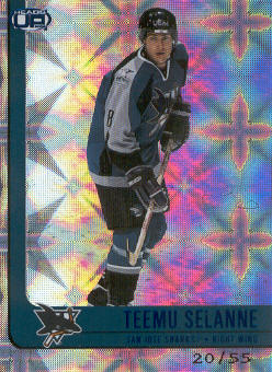 2001-02 Pacific Heads Up Blue #85 Teemu Selanne