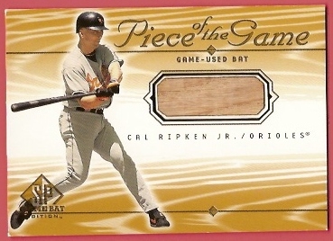2001 SP Game Bat Edition Piece of the Game #CR Cal Ripken SP