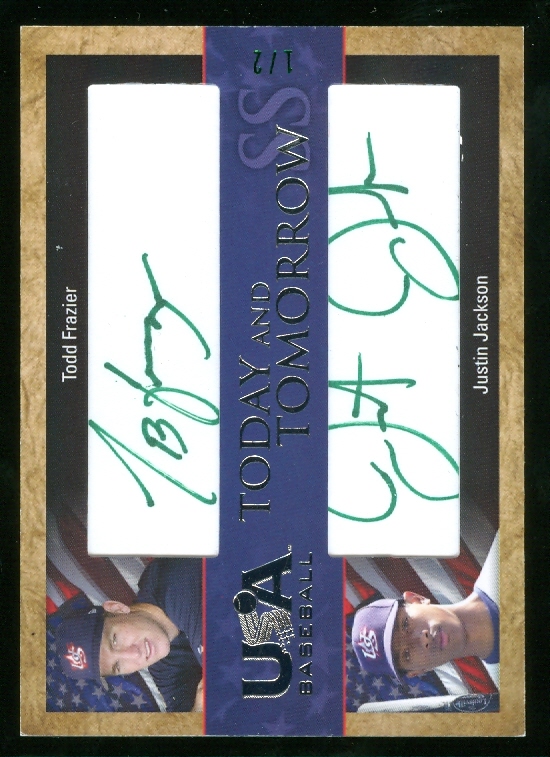 2006-07 USA Baseball Today and Tomorrow Signatures Green #8 Todd Frazier/Justin Jackson