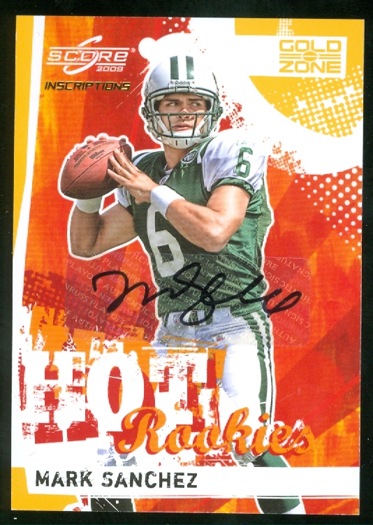 2009 Score Inscriptions Hot Rookies Autographs Gold Zone #18 Mark Sanchez