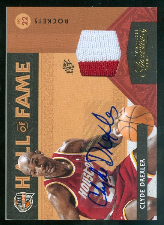 2009-10 Timeless Treasures HOF Materials Jerseys Prime Signatures #25 Clyde Drexler