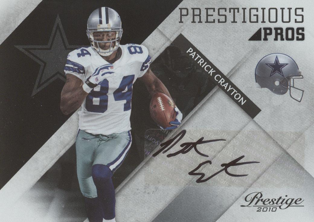 2010 Prestige Prestigious Pros Autographs #40 Patrick Crayton/87