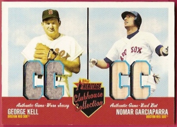 2002 Topps Heritage Clubhouse Collection Duos #CC2KR George Kell Jsy/Nomar Garciaparra Bat
