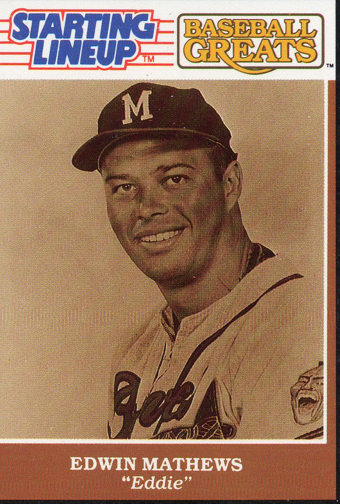 1989 Kenner Starting Lineup Greats Cards #11 Eddie Mathews
