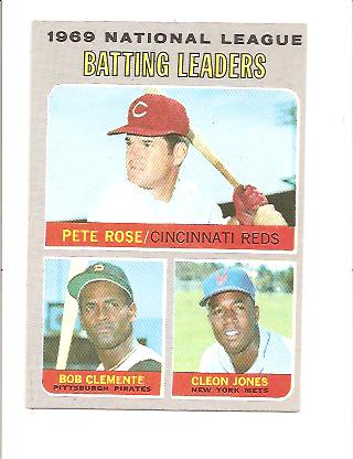 1970 Topps #61 NL Batting Leaders/Pete Rose/Bob Clemente/Cleon Jones