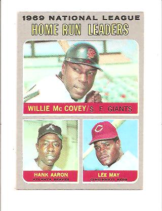 1970 Topps #65 NL Home Run Leaders/Willie McCovey/Hank Aaron/Lee May