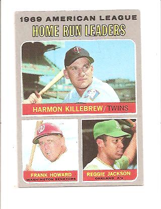 1970 Topps #66 AL Home Run Leaders/Harmon Killebrew/Frank Howard/Reggie Jackson