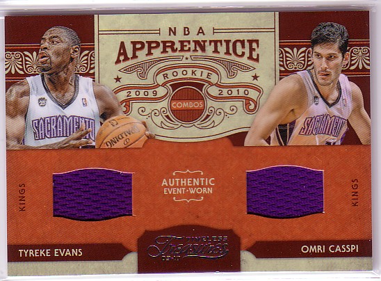 2009-10 Timeless Treasures NBA Apprentice Combo Materials #10 Tyreke Evans/Omri Casspi