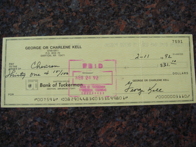 George Kell Autographed Signed Bank Check