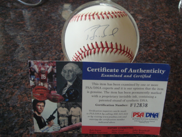 Barry Bonds Autographed Official NL Baseball With PSA COA