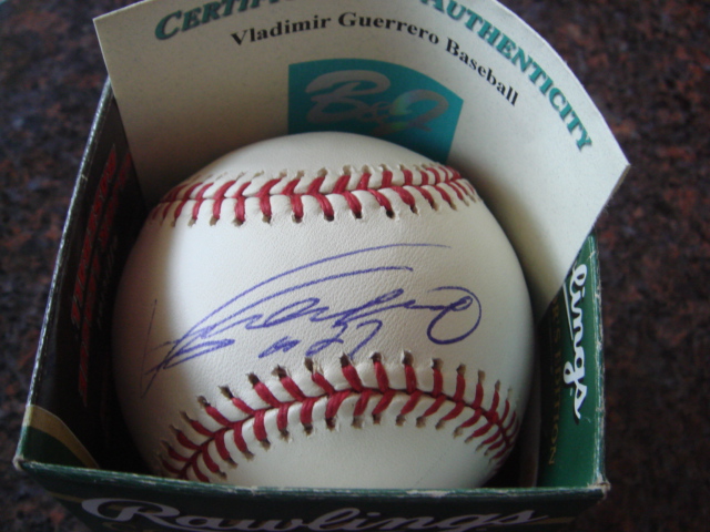 Vladimir Guerrero Autographed Official MLB Baseball With B & J COA