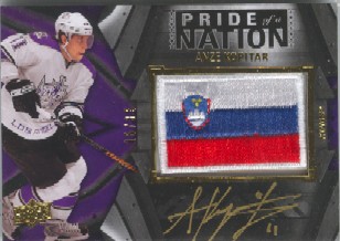 2009-10 UD Black Pride of a Nation Patches Autographs #PNAK Anze Kopitar