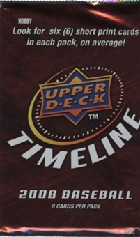 1 SEALED PACK : 2008 Upper Deck Timeline Baseball Factory Sealed Hobby Pack (2 Autographs +  100 shortprints, Inserts or Parallels Per Box) (Possible Stephen Strasburg Autographs)