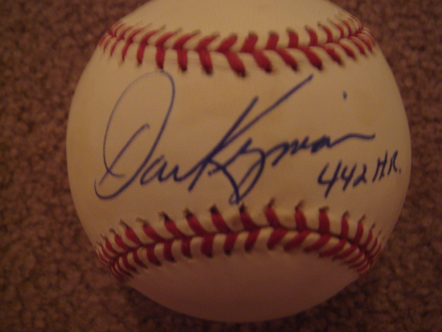 Dave Kingman Autographed Official NL Baseball With 442 HR Ins. With COA